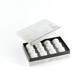 Naqsh - Arabic Coffee Cups (12-Pc)- White & Silver