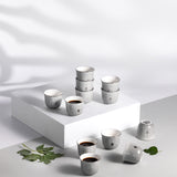 Naqsh - Arabic Coffee Cups (12-Pc)- Grey & Silver