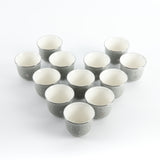 Naqsh - Arabic Coffee Cups (12-Pc)- Grey & Silver