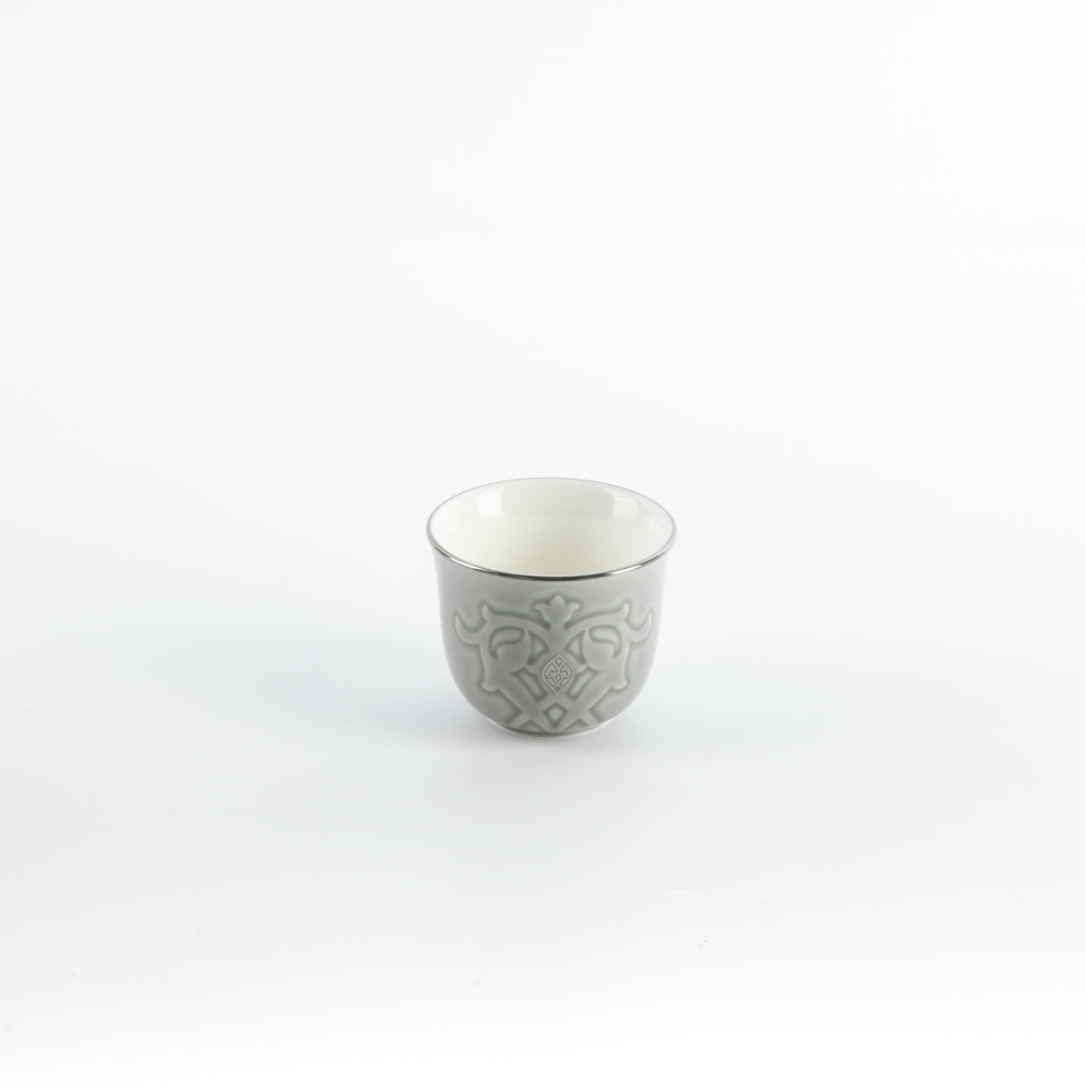 Naqsh - Arabic Coffee Cups (12-Pc)- Grey & Silver