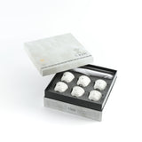 Naqsh - Arabic Coffee Cups With Holder - White & Silver