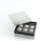 Naqsh - Arabic Coffee Cups With Holder - Grey & Silver