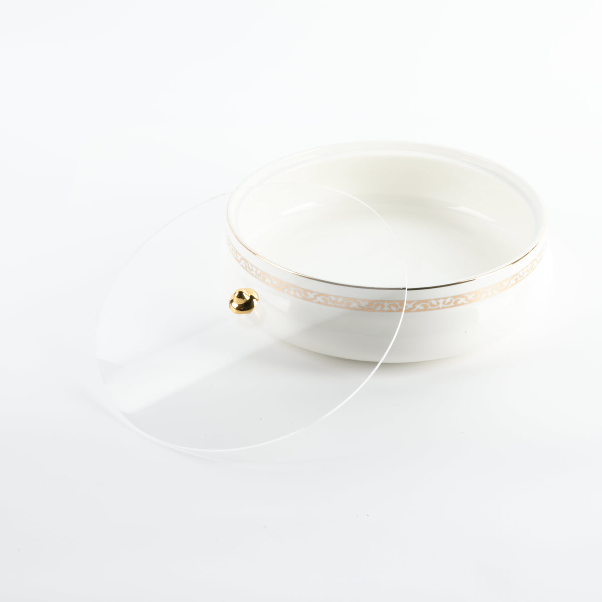 Naqsh - Large Decorative Canister - White & Gold