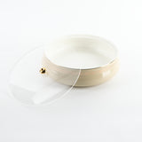Naqsh - Large Decorative Canister - Ivory & Gold