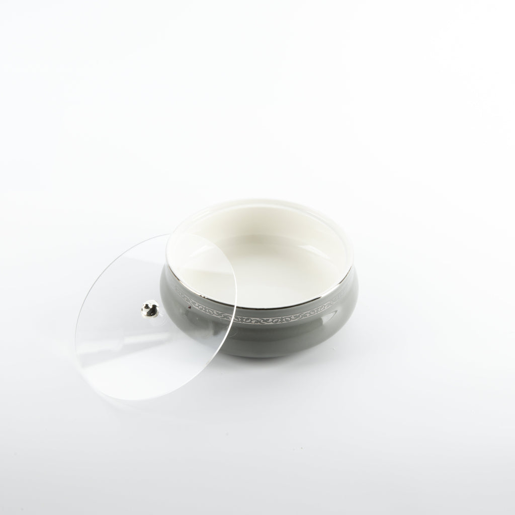 Naqsh - Medium Decorative Canister - Grey & Silver