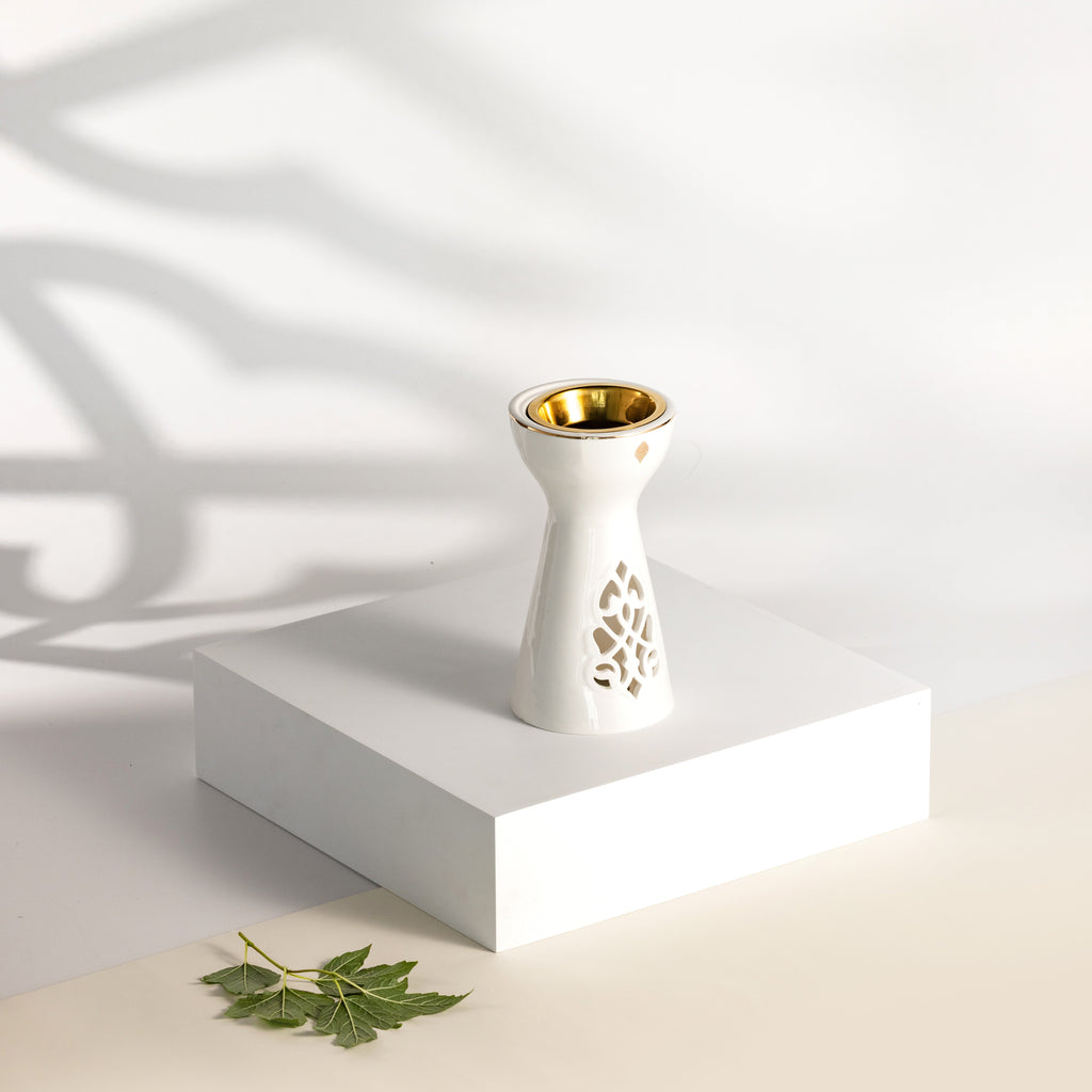 Naqsh - Incense Burner - White & Gold