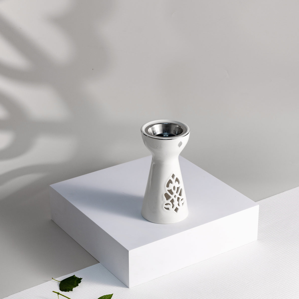 Naqsh - Incense Burner - White & Silver