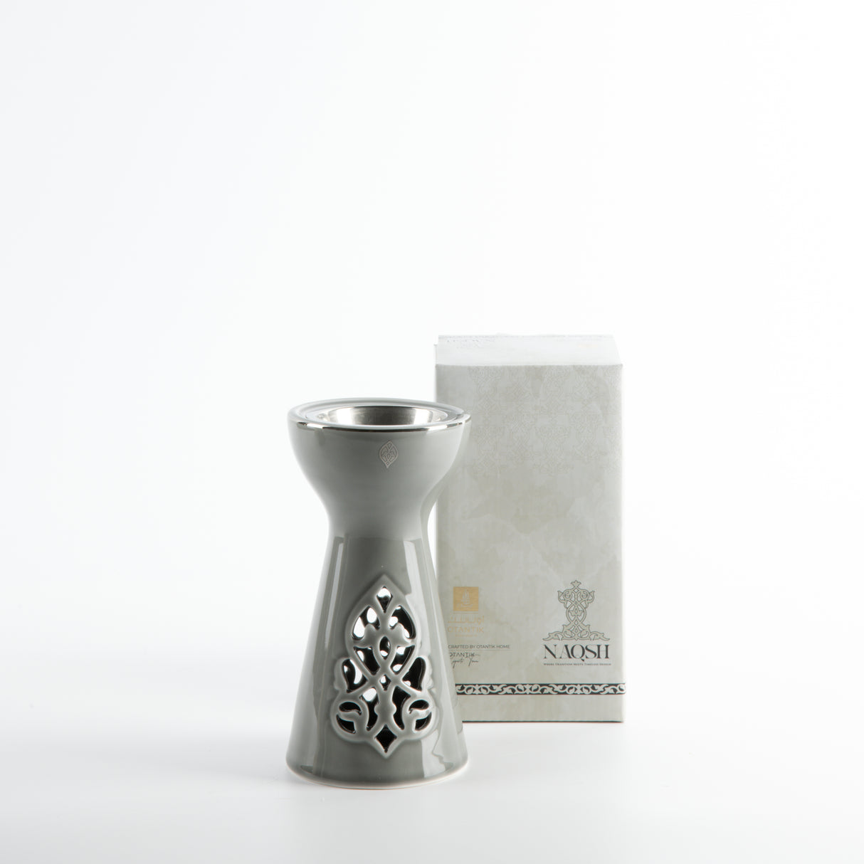 Naqsh - Incense Burner - Grey & Silver