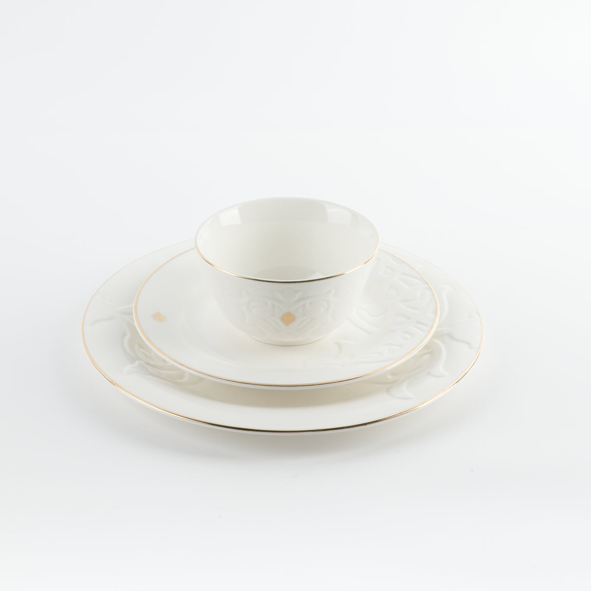 Naqsh - Dinner Set (18-Pc) - White & Gold