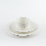 Naqsh - Dinner Set (18-Pc) - White & Silver
