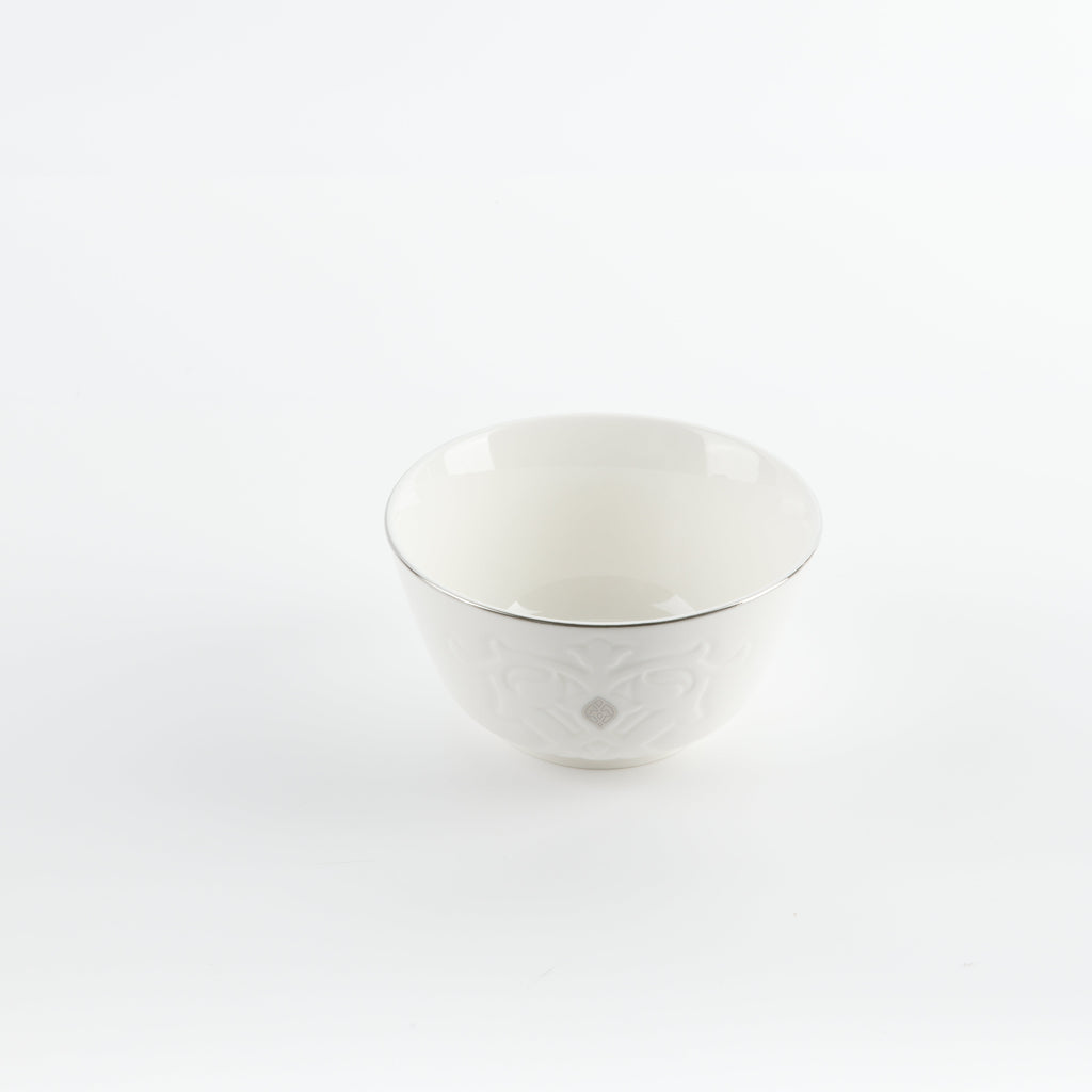 Naqsh - Dinner Set (18-Pc) - White & Silver