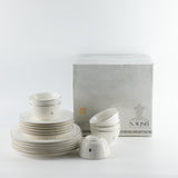 Naqsh - Dinner Set (18-Pc) - White & Silver
