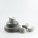 Naqsh - Dinner Set (18-Pc) - Grey & Silver