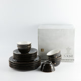 Naqsh -  Dinner Set (18-Pc) - Black & Gold