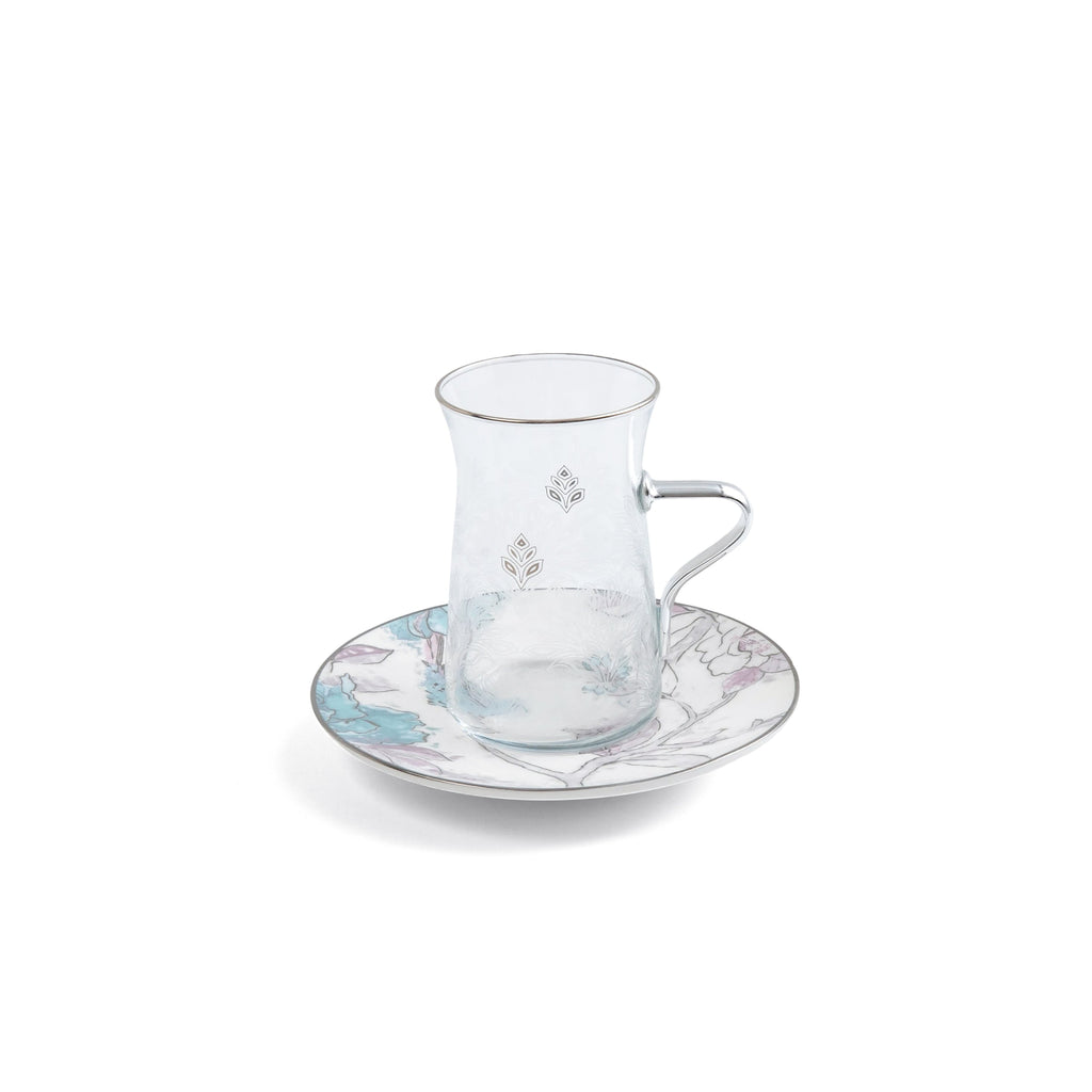 Khuzama - Tea Set (19-Pc) - Blue & Silver
