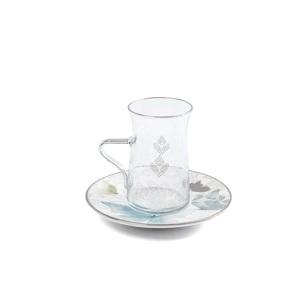 Veloura - Tea Set (19-Pc) - Blue & Silver