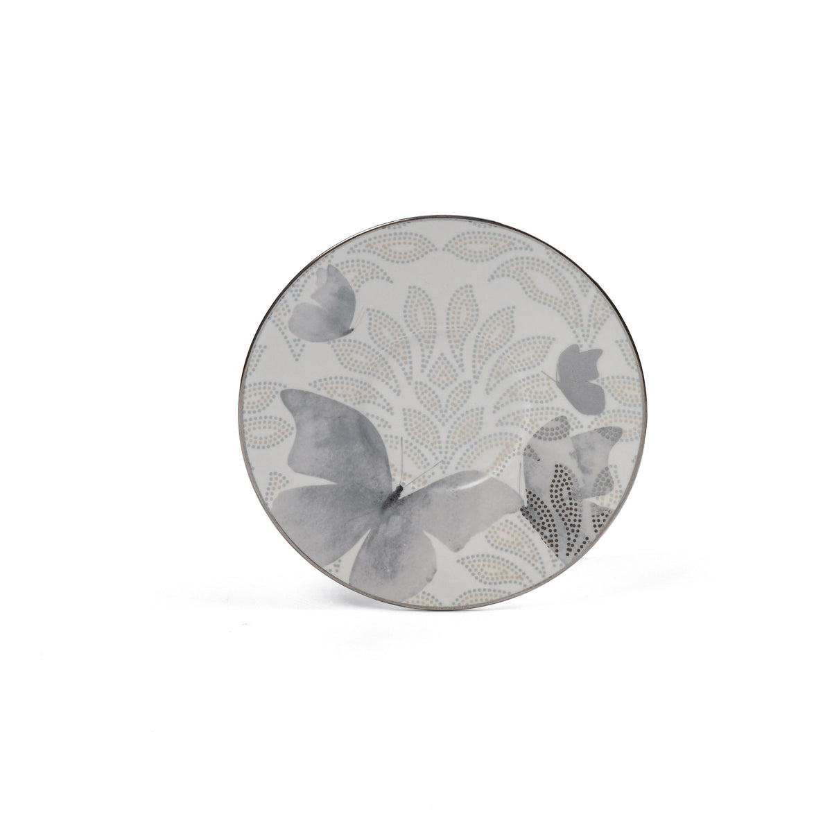 Veloura - Cappuccino Set (12-Pc) - Grey & Silver