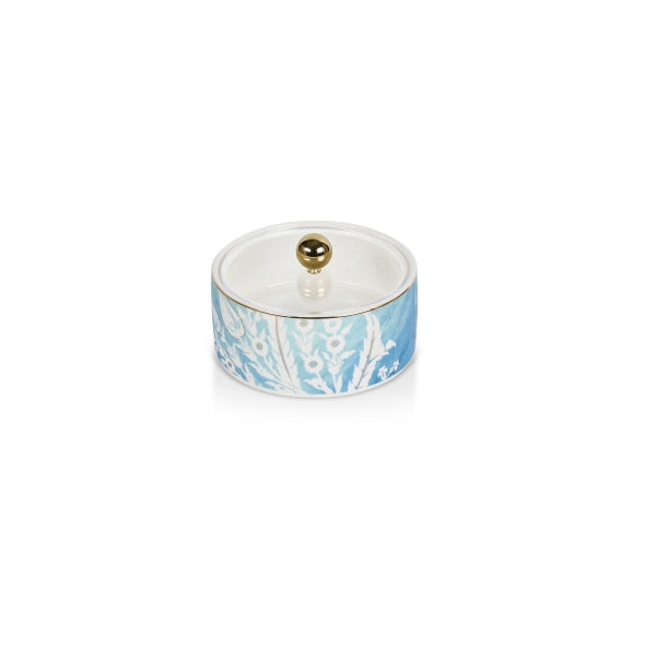 Tolipa - Small Decorative Canister- Blue & Gold