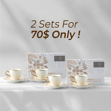 Luxury Amal Coffee Duo (Set of 2)-Beige & Gold