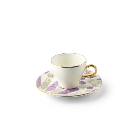 Amal - Espresso /Turkish Coffee Cups, (4-Pc) - Purple & Gold