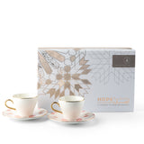 Amal - Cappuccino Cups, (12-Pc)- Pink & Gold