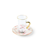 Amal - Tea Set (12-Pc) - Pink & Gold