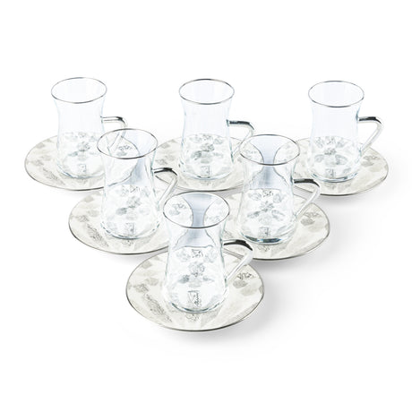 Amal - Tea Set (12-Pc) - Grey & Silver