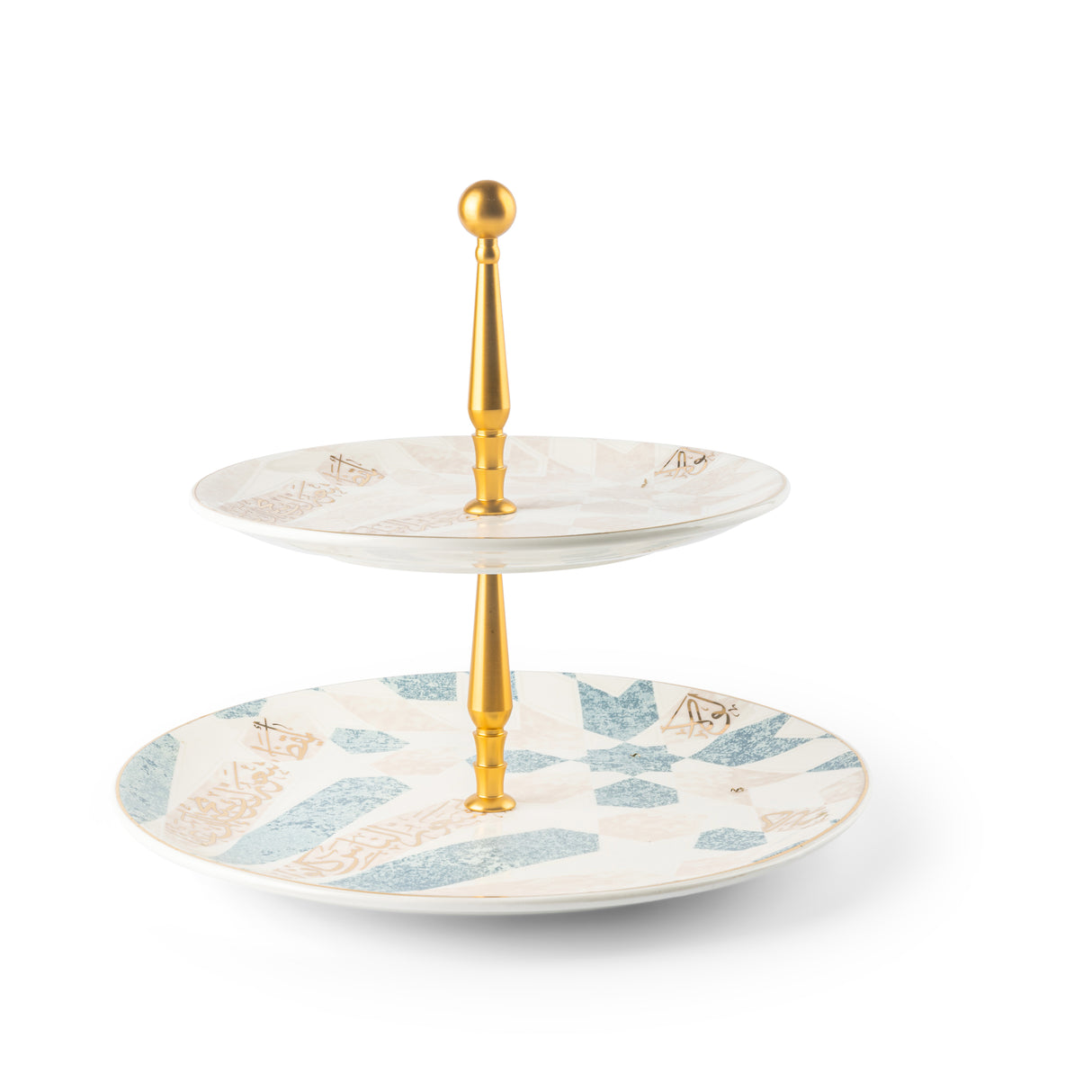 Amal - 2-Tier Plate (7.5+10) -Blue & Gold