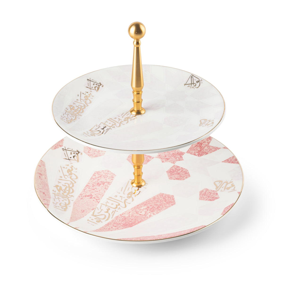 Amal - 2-Tier Plate (7.5+10) -Pink & Gold