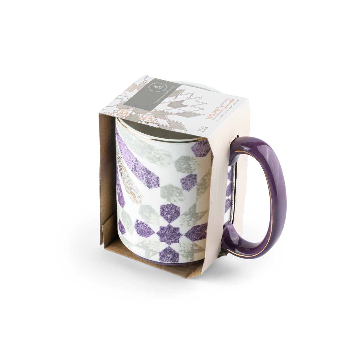 Amal - Single Single Coffee Mug (350 ml)- Purple & Gold