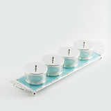 Limited Edition - Snack Serving set (4 Bowls)- Blue & Silver
