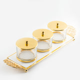 Limited Edition - Snack Serving set (3 Bowls)- White & Gold