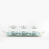 Limited Edition - Snack Serving set (3 Bowls)- Blue & Silver