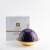 Exclusive - Medium Serving Platter with Porcelain Dome- Purple & Gold