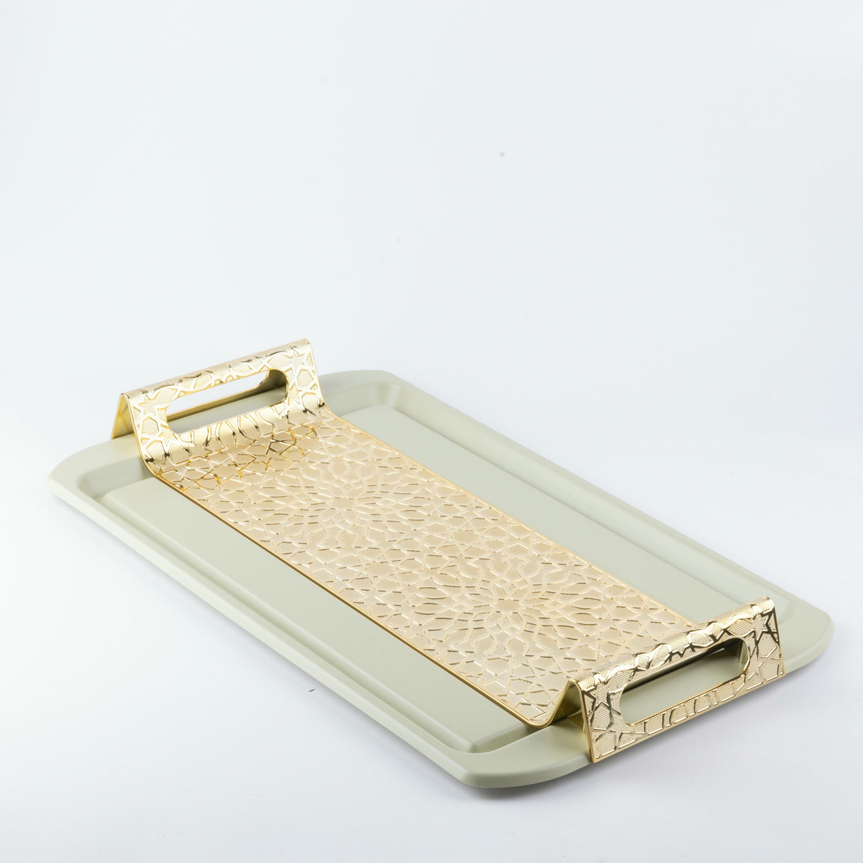 Asala - Serving Tray - Beige & Gold