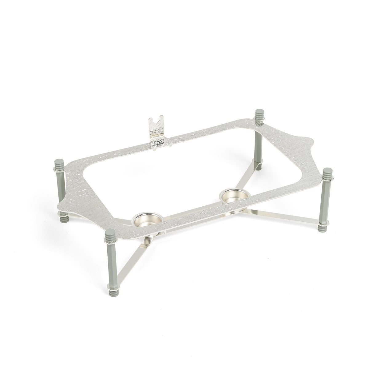 Jiwar - Medium Twin Candle Pyrex Chafer - Mint Green & Silver
