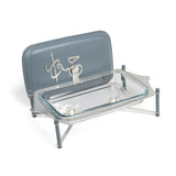 Jiwar - Large Twin Candle Pyrex Chafer - Haze Blue & Silver