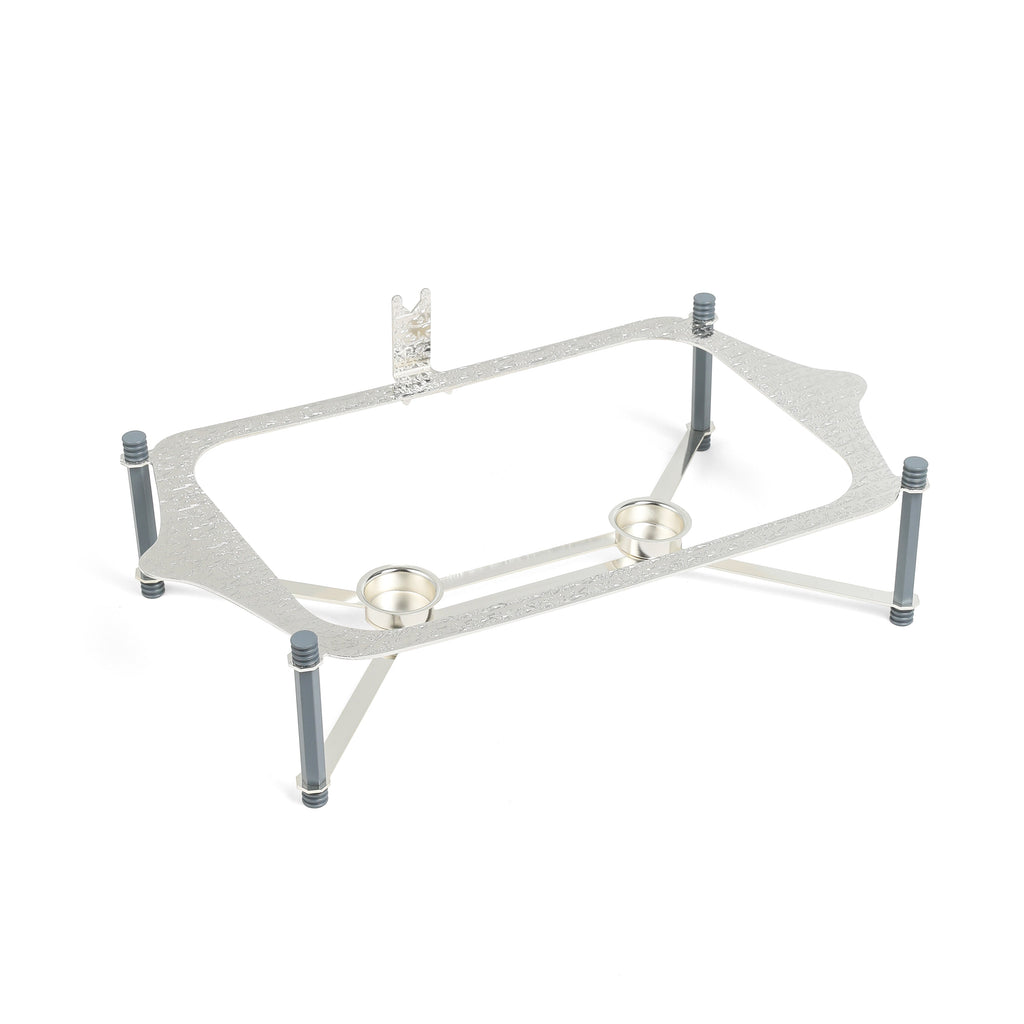 Jiwar - Large Twin Candle Pyrex Chafer - Haze Blue & Silver