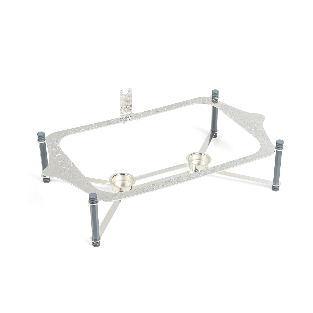 Jiwar - Large Twin Candle Pyrex Chafer - Haze Blue & Silver