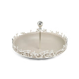 Jiwar - Large Serving Stand - Beige & Silver