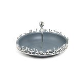 Jiwar - Large Serving Stand - Haze Blue & Silver