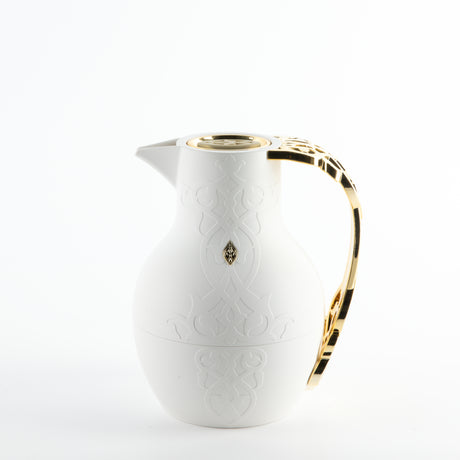 Naqsh - Vacuum Flask / Thermos - White & Gold