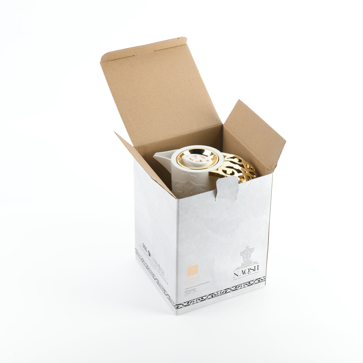 Naqsh - Vacuum Flask / Thermos - White & Gold
