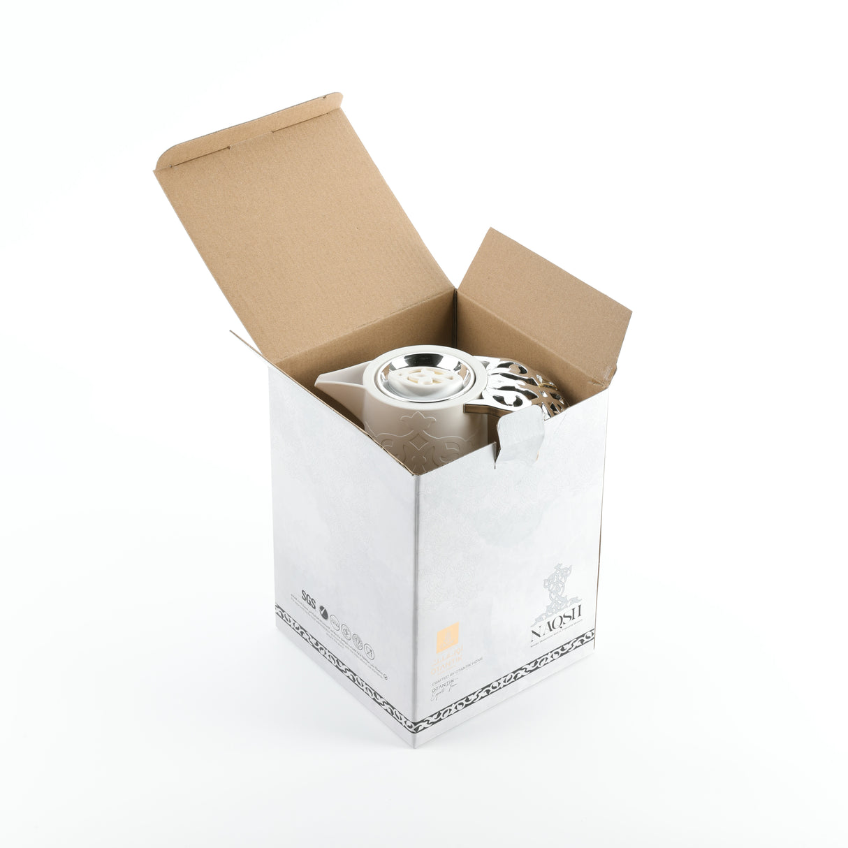 Naqsh - Vacuum Flask / Thermos - White & Silver
