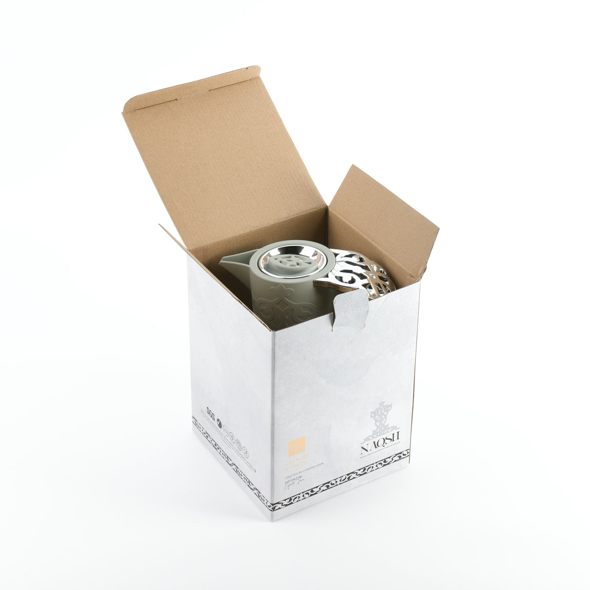 Naqsh - Vacuum Flask / Thermos - Grey & Silver