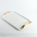 Naqsh - Serving Tray - White & Gold