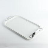 Naqsh - Serving Tray - White & Silver