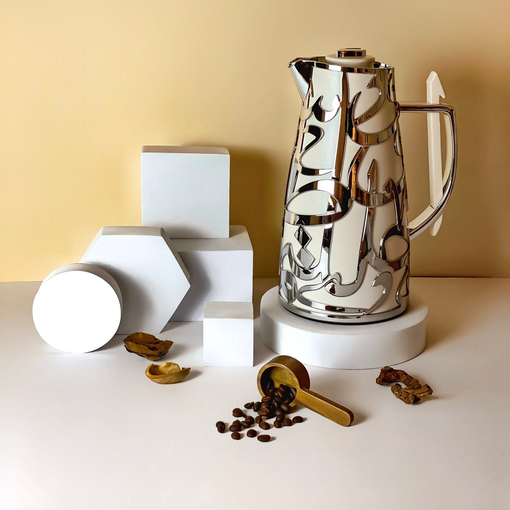 Luxury Diwan - Vacuum Flask - Pearl & Silver