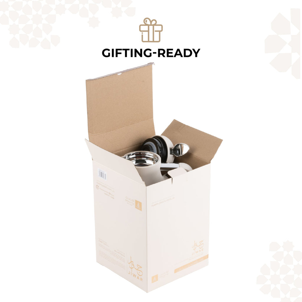 Jiwar - Vacuum Flask / Thermos - Beige & Silver