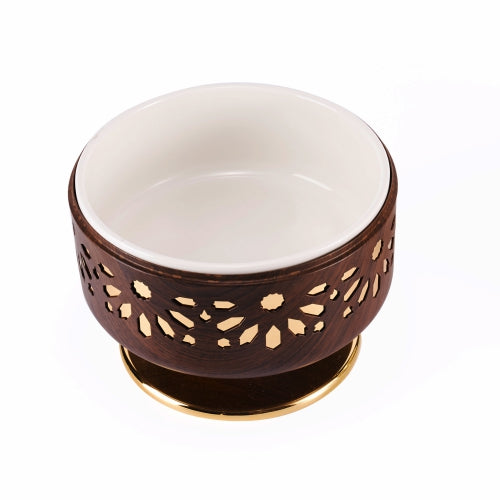 Ikram - Mini Buffet Server - Wood & Gold